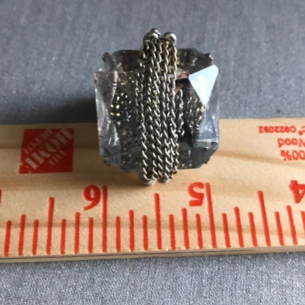 Big Bling Stretch Statement Ring Crystal Chain Sp… - image 5